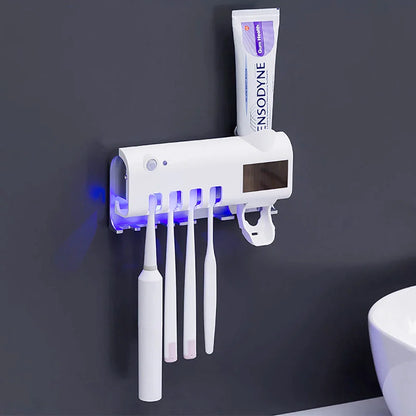 SaniDock - UV Light Sterilizer Toothbrush Holder Cleaner & Automatic Toothpaste Dispenser