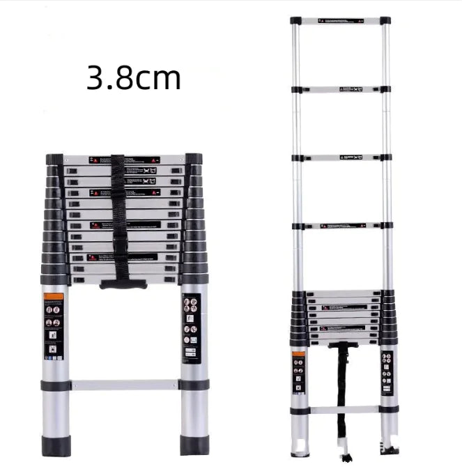 12.5 Ft Compact Extendable Aluminum Alloy Ladder - Lightweight & Durable