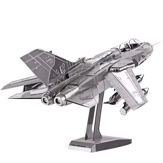 Piececool 3D Metal Puzzle for Adults Tornado Fighter Jet Military Airplane Models Kits to Build for Teens Men Hobbies Toys DIY Brain Teaser Puzzles Great Birthday Gifts 83 Pcs