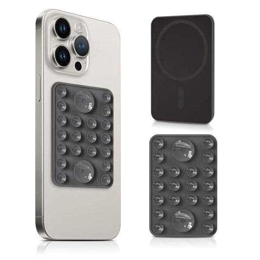 Lokyoo Magnetic Silicone Suction Phone Case Adhesive Mount for iPhone Magasfe Series Phone Holder for Mirror Shower TikTok Videos and Selfies with Magnetic Patch iPhone&Android Compatible-Black