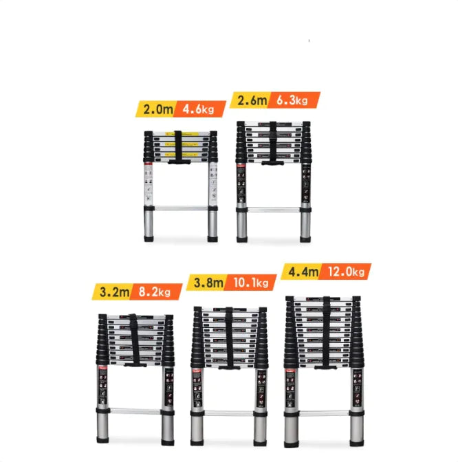12.5 Ft Compact Extendable Aluminum Alloy Ladder - Lightweight & Durable