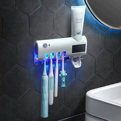 SaniDock - UV Light Sterilizer Toothbrush Holder Cleaner & Automatic Toothpaste Dispenser