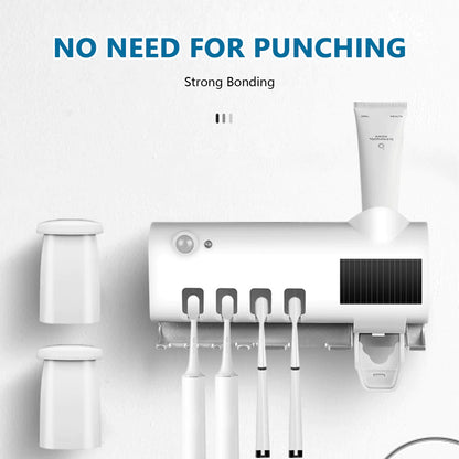 SaniDock - UV Light Sterilizer Toothbrush Holder Cleaner & Automatic Toothpaste Dispenser
