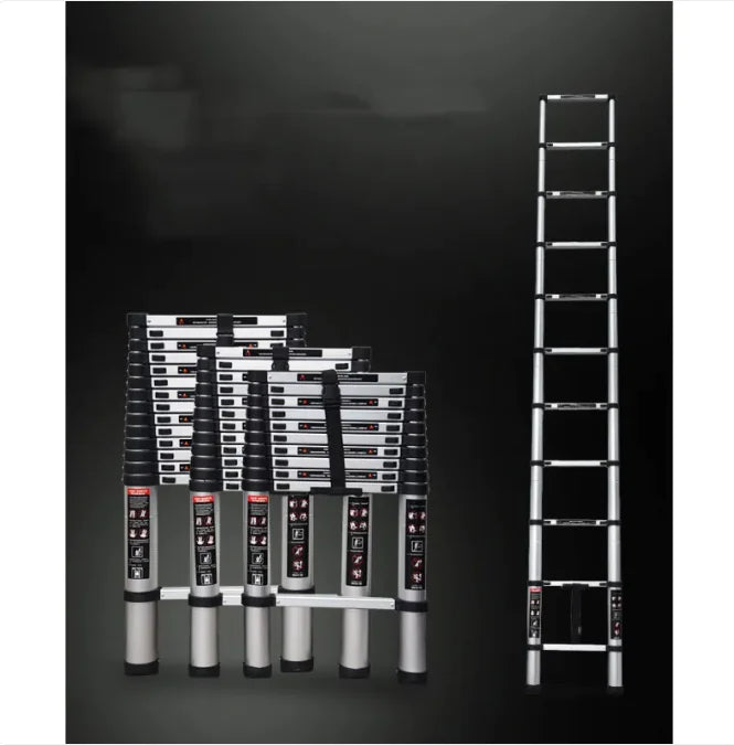 12.5 Ft Compact Extendable Aluminum Alloy Ladder - Lightweight & Durable