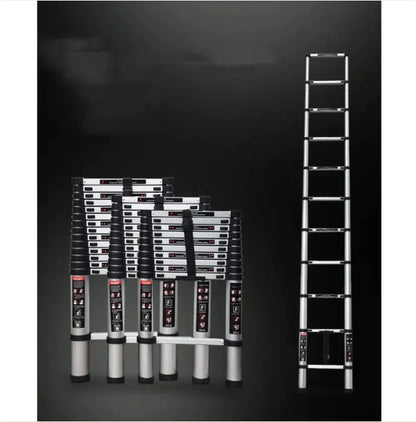 12.5 Ft Compact Extendable Aluminum Alloy Ladder - Lightweight & Durable