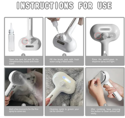 MistMate - Pet Hair Spray Brush