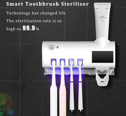 SaniDock - UV Light Sterilizer Toothbrush Holder Cleaner & Automatic Toothpaste Dispenser