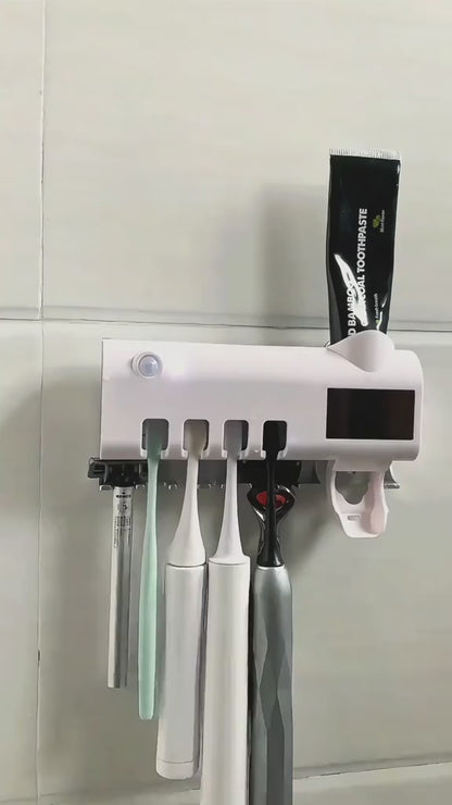 SaniDock - UV Light Sterilizer Toothbrush Holder Cleaner & Automatic Toothpaste Dispenser