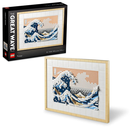 LEGO Art Hokusai – The Great Wave 31208 3D Japanese Wall Art Framed Ocean Canvas Picture for Home or Office Décor Creative DIY Activity Arts & Crafts Kit Hobbies for Adults